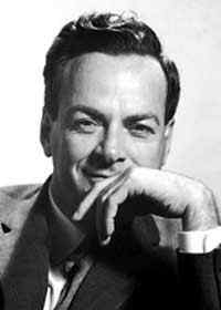 Portrait of genius physicist Richard Feynman